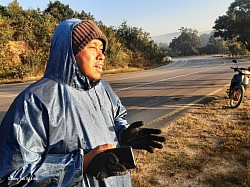 A man is talking from Shwe Nyaung to create the Mount 41 Road.
